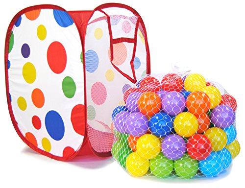 EWONDERWORLD Non-Toxic 100 Phthalate Free Crush Proof Non-Recycled Quality Play Balls for Kids w/ Wonder Hamper & Test Reports: 8 Colors - Thumbnail 5