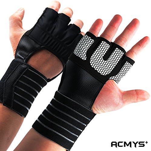 (New) Weight Lifting Gloves with Wrist Straps Breathable Gym Gloves for Extra Grip Unisex Workout Gloves with Double Stitching for Extra Support Ideal for Powerlifting, Pull Ups, Cross Training