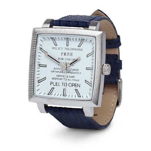 Doctor Who Tardis Adult Analog Watch, White & Blue