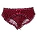 YiZYiF Sissy Pouch Panties Men's Lace Transparent Bikini Open Butt Bikini Thongs Wine Red Large(Waist 29.0-41.0