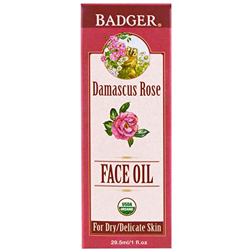 Badger Company, Antioxidant Face Oil, Damascus Rose with Lavender & Chamomile, 1 fl oz (29.5 ml) - 3PC