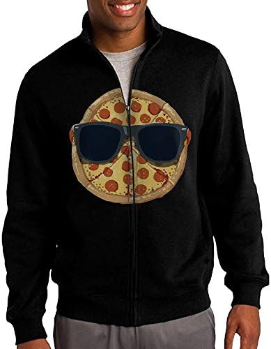 Men's Pizza Meeting Solid Stand Collar Zipper Jacket Size XXL
