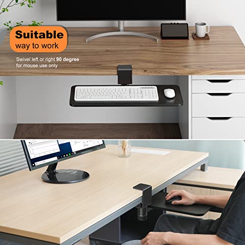 Rotating Keyboard Tray Under Desk Klearlook PU Leather Keyboard
