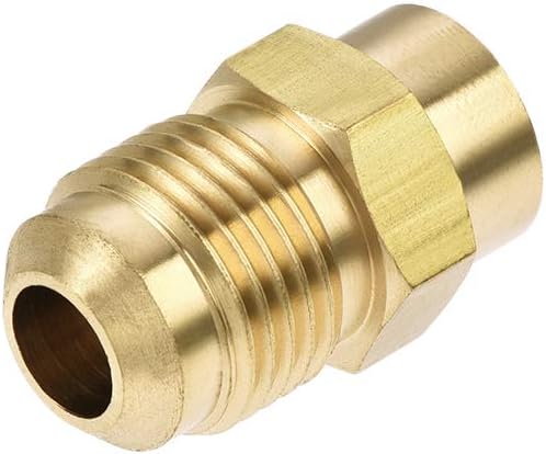 sourcing map Brass Pipe Fitting, 5/8"-18UNF Flare Male to 1/8NPT Female Thread, Tubing Adapter Hose Connector - Image 4