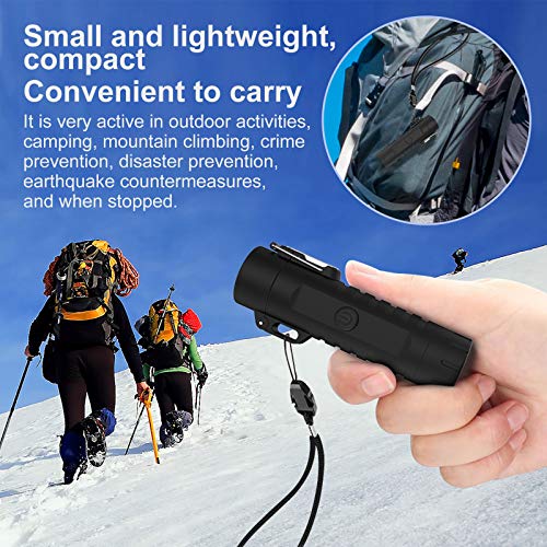 Waterproof Lighter, USB Plasma Lighter Rechargeable Electric Lighter Waterproof with Flashlight Portable Lighter Windproof Arc Lighter for Outdoor Camping Hiking (Black)
