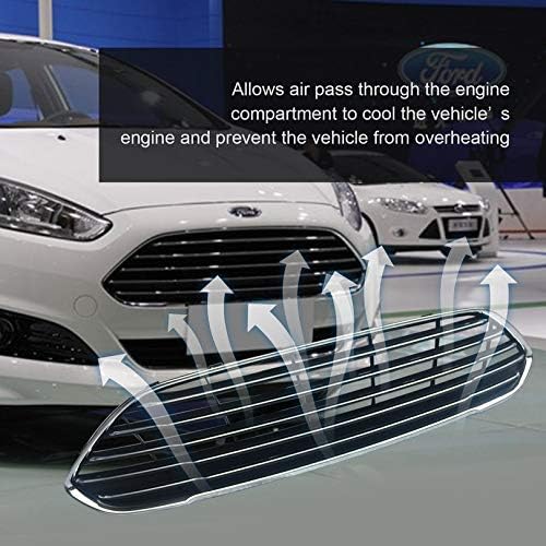 Chrome Front Bumper Grille for Ford for Fiesta MK7 2013-2016 Raptor Style Mesh Replacement Grill Vehicle Modified Parts