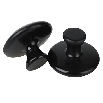 KAIMENG Mushroom Shaped Massage Stones Warmer Natürliche Lava Basalt Hot Rock Guasha Werkzeuge Massage Therapie Schwarz 2 Pcs