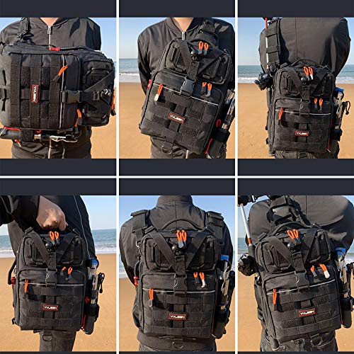 YVLEEN Fishing Tackle Backpack Outdoor Large Fishing Tackle Storage