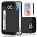 Elegant Choise Compatible with Galaxy S6 Case, Samsung Galaxy S6 Wallet Case, Hybrid High Impact Resistant Protective Shockproof Hard Shell with Card Holder Slot Cover Compatible for Samsung S6(Black)