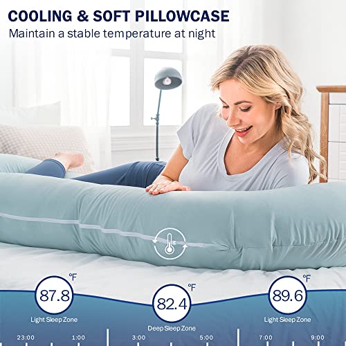 INSEN Pregnancy Pillow, Cooling Pregnancy Body Pillow with Jersey Cover