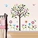 Giant Spring Flower Garden & Tree Baby/Nursery Wall Sticker Decals for Boys and Girls (Tree 4.4 Feet Tall)