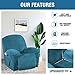 H.VERSAILTEX 1 Piece Stretch Real Super Velvet Plush Recliner Slipcovers, Recliner Chair Cover, Recliner Cover Furniture Protector Elastic Bottom, Recliner Slipcover with Side Pocket, Peacock Blue