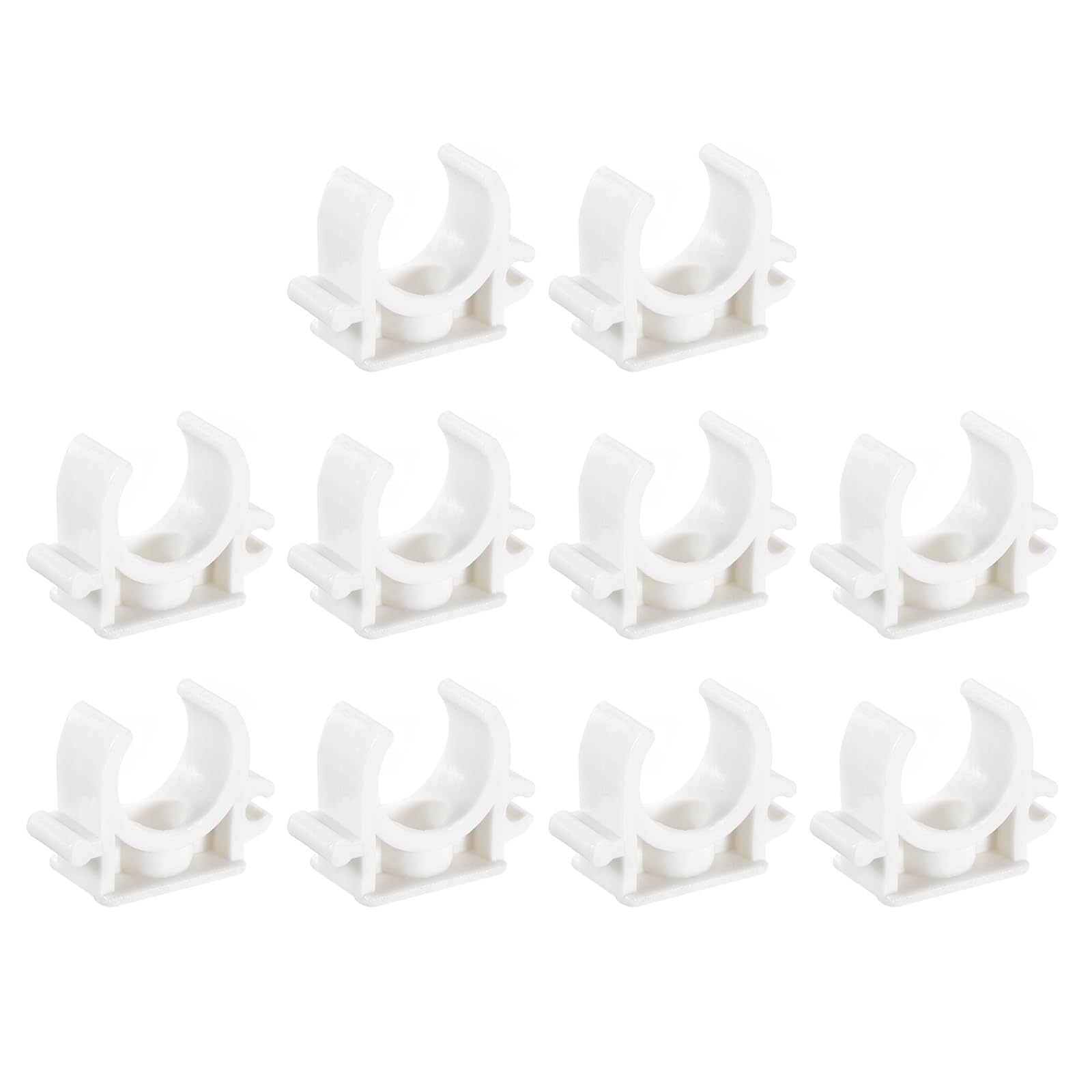 uxcell PVC Water Pipe Clamps, 20pcs Fit for 20mm(3/4") OD Hose Hanger Support Pex Tubing U-Shaped Buckle Pipe Clips