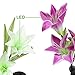 SW SAPPYWOON Outdoor Solar Flower Lights, 2 Packs Solar Garden Stake Lights with 8 Lily Flowers, Multi-Color Changing LED Solar Outdoor Garden Lights for Garden, Patio, Backyard (Purple and White)