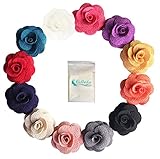 Gellwhu 12pcs Men's Lapel Flower Handmade Boutonniere Pin for Suit