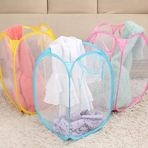 Exiao Creative Foldable Pop Up Washing Laundry Basket Bag Hamper Nylon Mesh Kids Toys Organizer Clothes Storage Basket