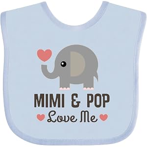 inktastic Mimi and Pop Love Me Grandchild Outfit Baby Bib