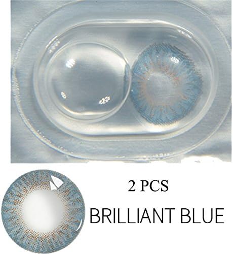 Color Contacts Lenses, Multicolor Cute Charm and Attractive Contact Lenses (2 PC Per Package) (Brilliant Blue)
