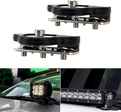 ZJUSDO Hood Mount Bracket, Led Light Bar Mounting Brackets Pillar Clamp Holder Off Road Jeep SUV Truck Install Without Drilling