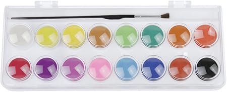 Amazon Co Jp 固形水彩 透明 水彩絵の具 16色 28色セット プチカラー 絵筆ブラシ付き パレットケース ブロック 顔料 子供 大人 美術 画材 イラスト 塗り絵 写生 スケッチ用品 お絵かき アートセット 16色セット 文房具 オフィス用品