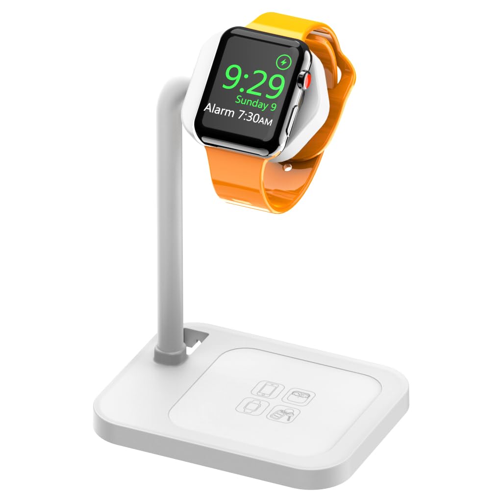 AODUKE Watch Charger Base Stand Compatible with Series Ultra 10 9 8 7 6 5 4 3 2 1 SE (44mm 42mm 40mm 38mm), Desktop iwatch Charging Station Holder Dock Bracket(01S-W)