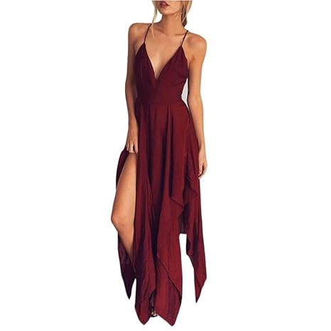 Kleid Damen,Binggong Sommer Frauen Boho Long Abendgesellschaft ärmellos Chiffon Cocktail Casual Strandkleid Versuchung Sommer