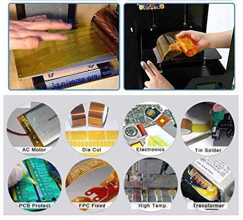 High Temp Tape, Heat Tape YTFGGY 5 Pack Multi –Heat Resistance up to 280℃ (536℉) for Heat Transfer Vinyl,3D Printers High Temperature Tape