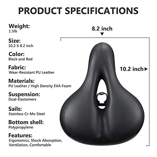 most comfortable wide bike seat