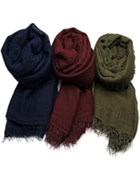 Axe Sickle Scarf Wrap Shawl Cotton Hemp Soft 3PCS Outdoor Beach for All Seasons Wrap, Women Wrap Shawls Sunscreen Stylish Scarf Lightweight Warm Big Head Scarves.