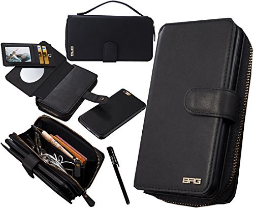 image for Urvoix iPhone 6 / iPhone 6S Case, Premium Leather Zipper Wallet Multi-