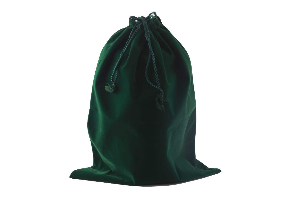 SOULURNS Premium Quality Velvet Urn Bag with Fancy Drawstring Closure - Drawstring Velvet Bag (40 x 30 cm, Green)