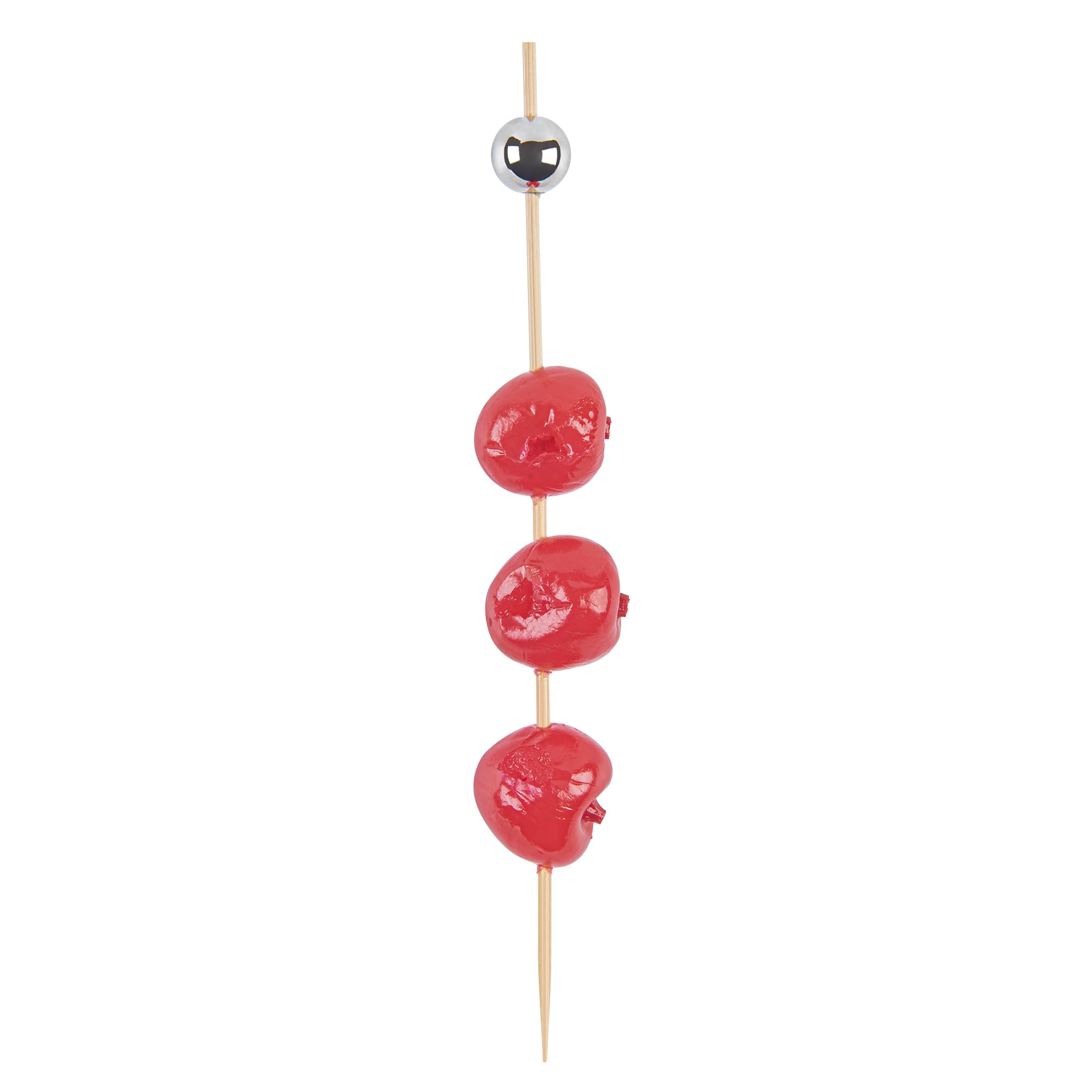 Silver Sphere Pick, Acrylic Silver Ball Skewers, Food Picks, Sticks - 6" - Perfect for Serving Appetizers and Cocktail Garnishes - Natural Color - 1000ct - Restaurantware