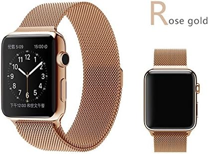 fZoe FZ42RG Apple Watch Milanese Loop Band Stainless Steel Bracelet Loop Strap with Magnet Lock 38mm 42mm - 42mm Rose Gold