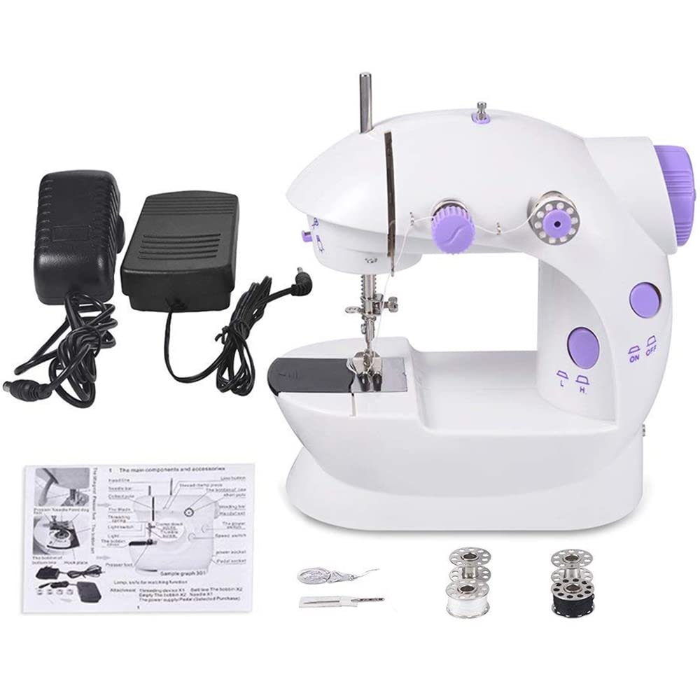 Portable Sewing Machine Mini Sewing Machine Two-Wire Two-Speed Pedaling Mini Size