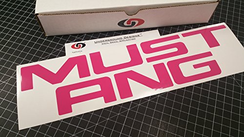 UNDERGROUND DESIGNS Mustang Bumper Inserts Stickers Rear Letter Decals Sexy HOT Pink