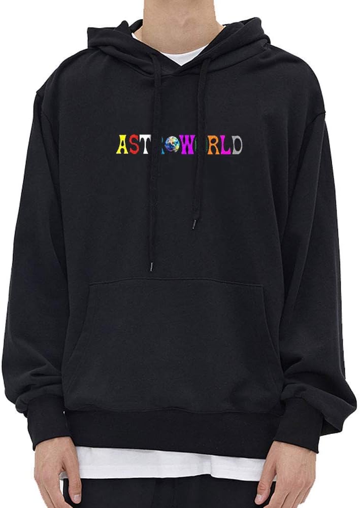 Groceri Unisex Travis Hooded Hoodie Men and Women Large Size Harajuku Hip Hop Hoodie Sweatshirt (Black, X-Large)