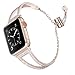 Secbolt Bling Bands Compatible with Apple Watch Band 38mm 40mm 41mm 42mm iWatch Series 10/9/SE/8/7/6/5/4/3/2/1, Women Dressy Metal Jewelry Bracelet Bangle Wristband Stainless Steel, Champagne Gold