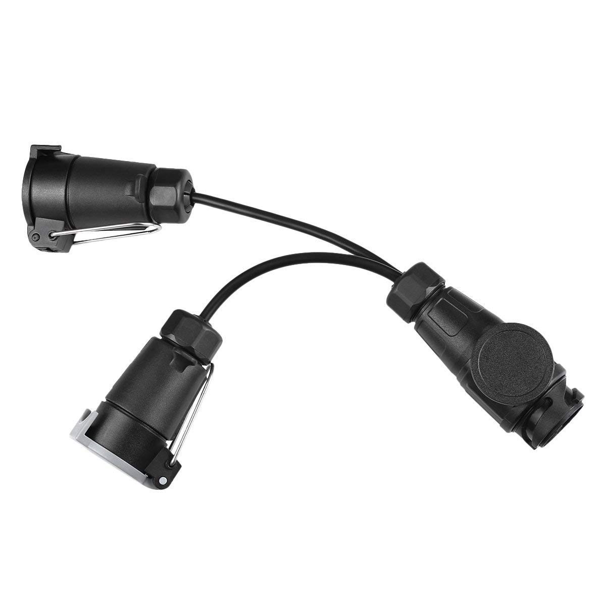 13 Pin -7pin N and S Adaptor lead, Trailer Caravan Van Light Board Extension Electric Conversion Plug Adapter Lead Euro Socket Towing