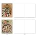 M6638OCB Feline Frames: 10 Assorted Blank All-Occasion Note Cards Featuring Vintage Cats Posing in Victorian Style Gilded Frames covered by Colorful Flowers, w/White Envelopes.