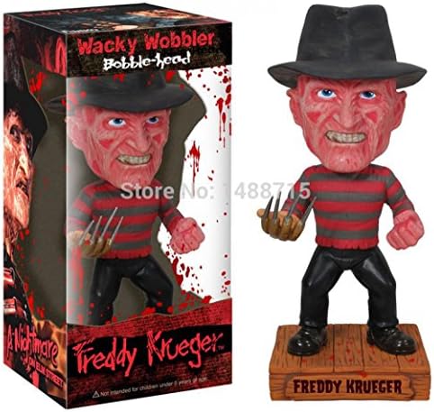 Classic Horror Film A Nightmare On Elm Street Freddy Krueger Funko Wacky Wobbler Bobble Head 7" Figure Toys Box