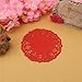 DECORA 3.5inch Round Red Lace Paper Doilies for Wedding Tableware Decoration, 100-Pack