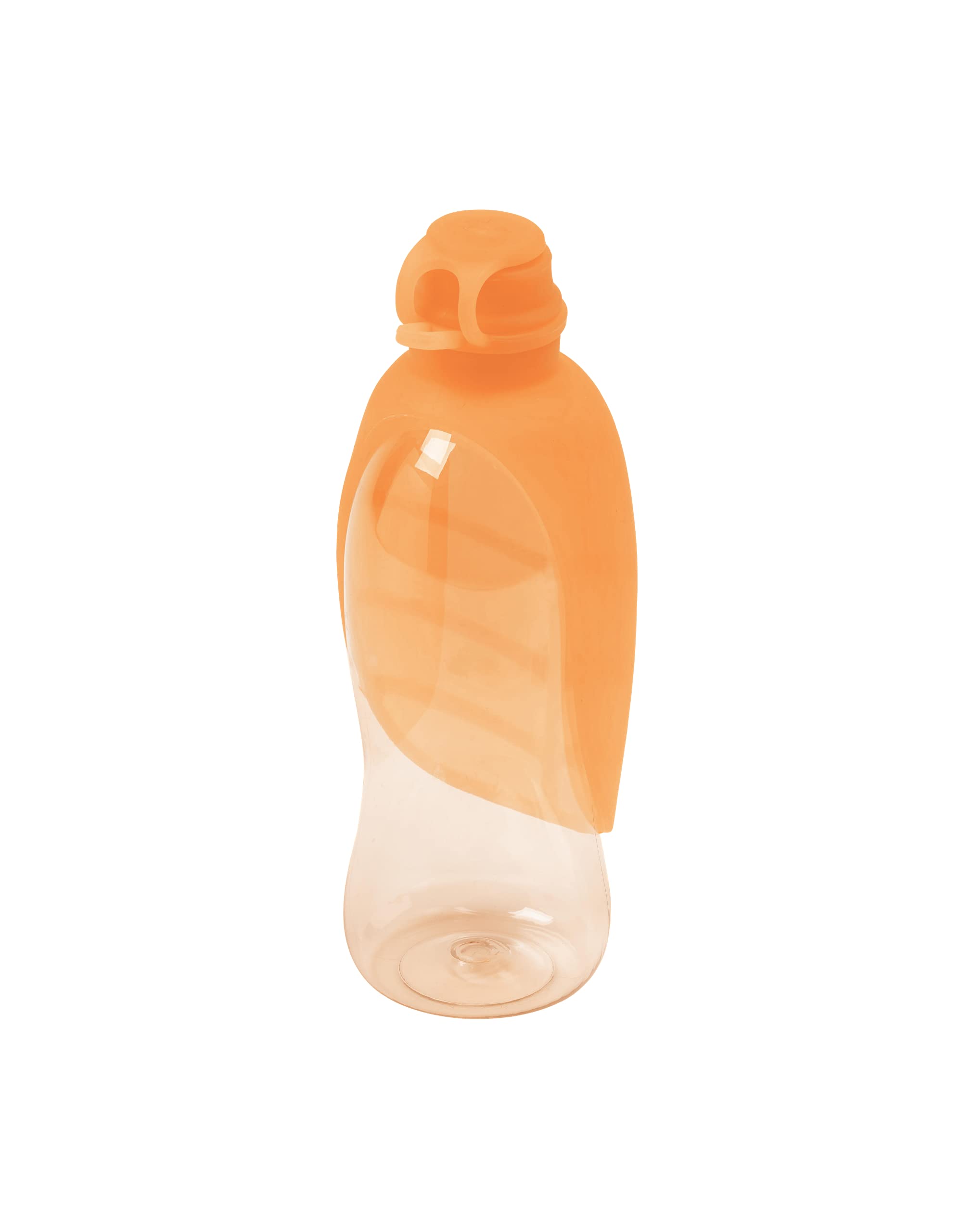 United Pets Leaf - Portable Dog Water Bottle, Made of Soft Silicone, Orange