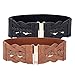 Women Black and Brown Retro Stretchy Wide Waist Belt 2 Pack Size L