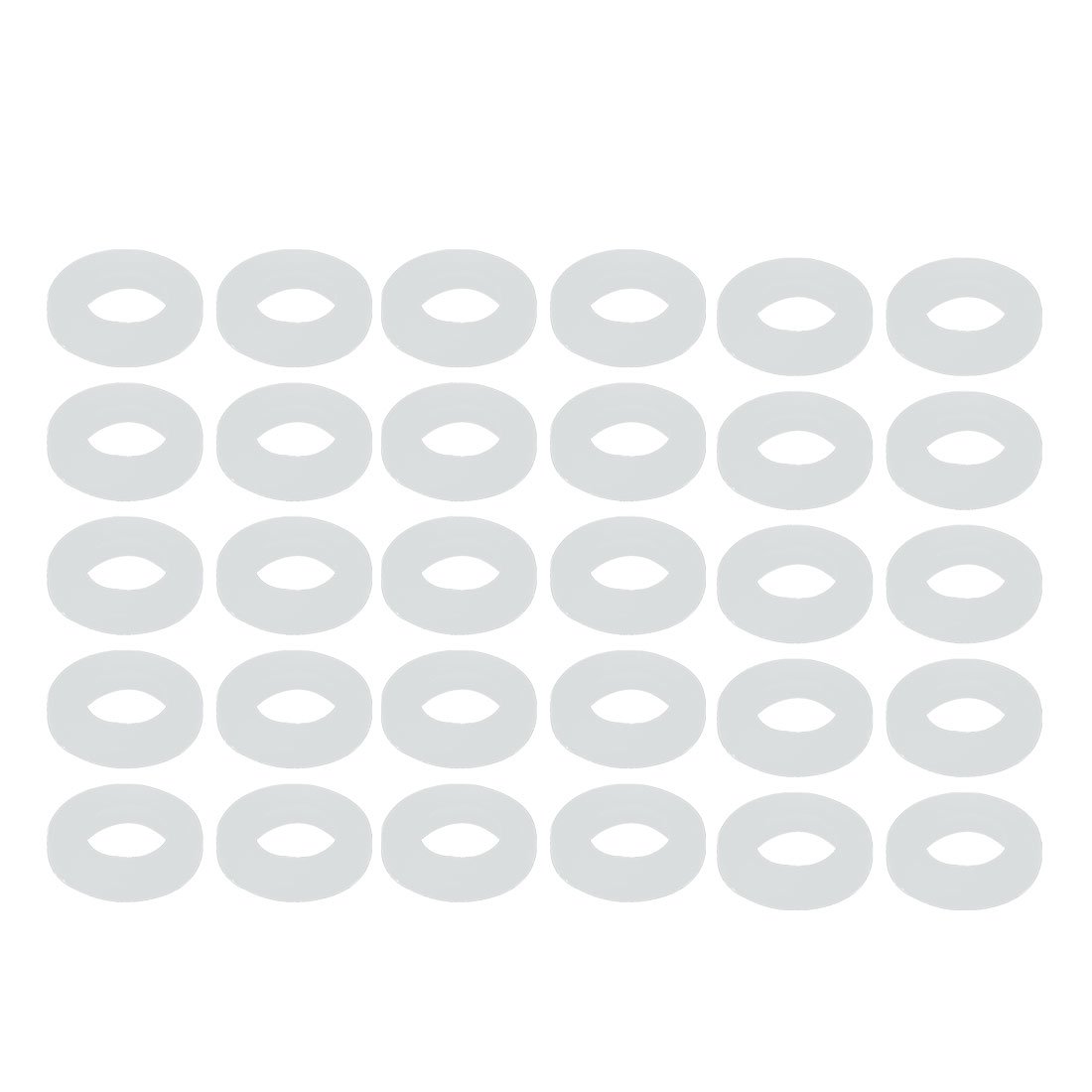 sourcingmap 30pcs Clear Silicone Round Flat Washer Assortment Size 10x19x3mm Flat Washer