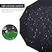 Wsky 12 Ribs Umbrella Windproof, Reinforced Travel Umbrella with Teflon Coating, Compact Waterproof, Ergonomic Handle with Auto Open Close Button - Elegant Leather Cover (Black)