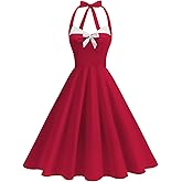 50s Vintage Dresses for Women 1940s 1950s Dresses for Women Pinup Coctail Party Bowknot Retro Audrey Hepburn Rockabilly Dress