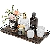 Pursura Toilet Paper Basket, Bathroom Basket for Counter Toiletries Towel Decor, Toilet Tank Tray, Guest Back of Toilet Organizer Storage, Vanity Tray for Perfume Makeup, Kitchen 13”x6.5” Brown-Black