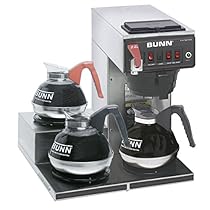 BUNN 12950.0298 CWTF15-3 3L Left Stainless 12-Cup Automatic Commercial Coffee Brewer with 3 Warmers, Black