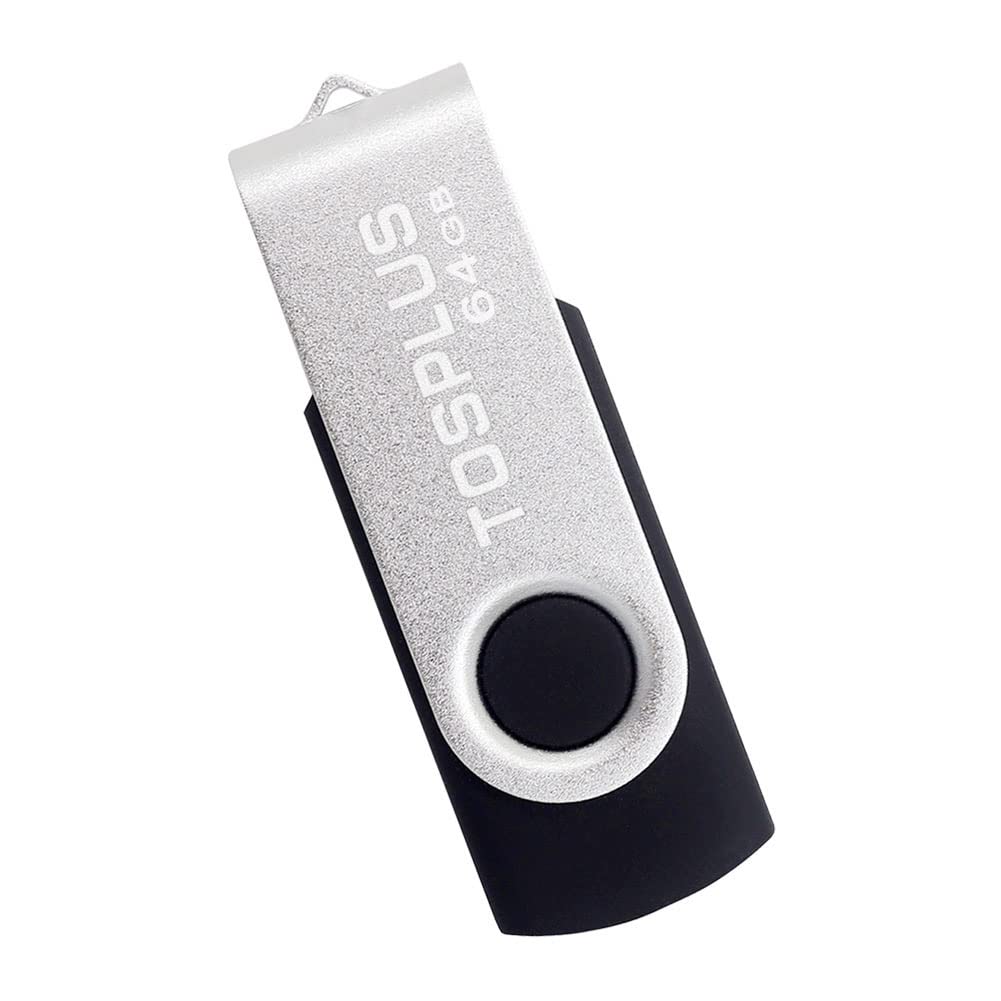 TOSPLUS USB 2.0 Flash Drive 64GB Thumb Drives Memory Stick Jump Drive Zip Drive 2Pack 64GB Black