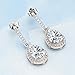 EleQueen 925 Sterling Silver Full Cubic Zirconia Teardrop Bridal Dangle Earrings for Women Wedding, Valentine's Day/Mother's Day/Christmas Jewelry Gift for Wife/Mom